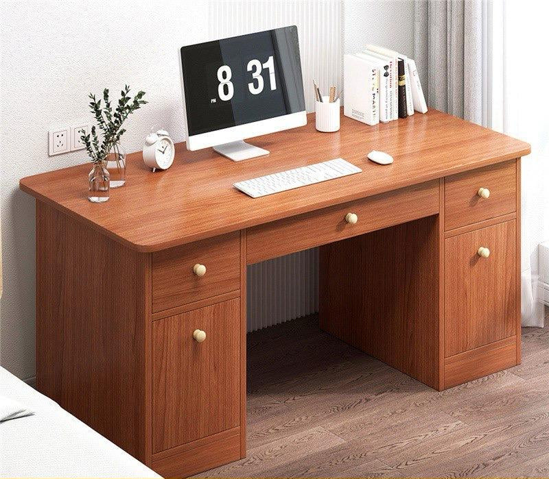 مكتب خشبي مع ادراج وخزانة سفليه